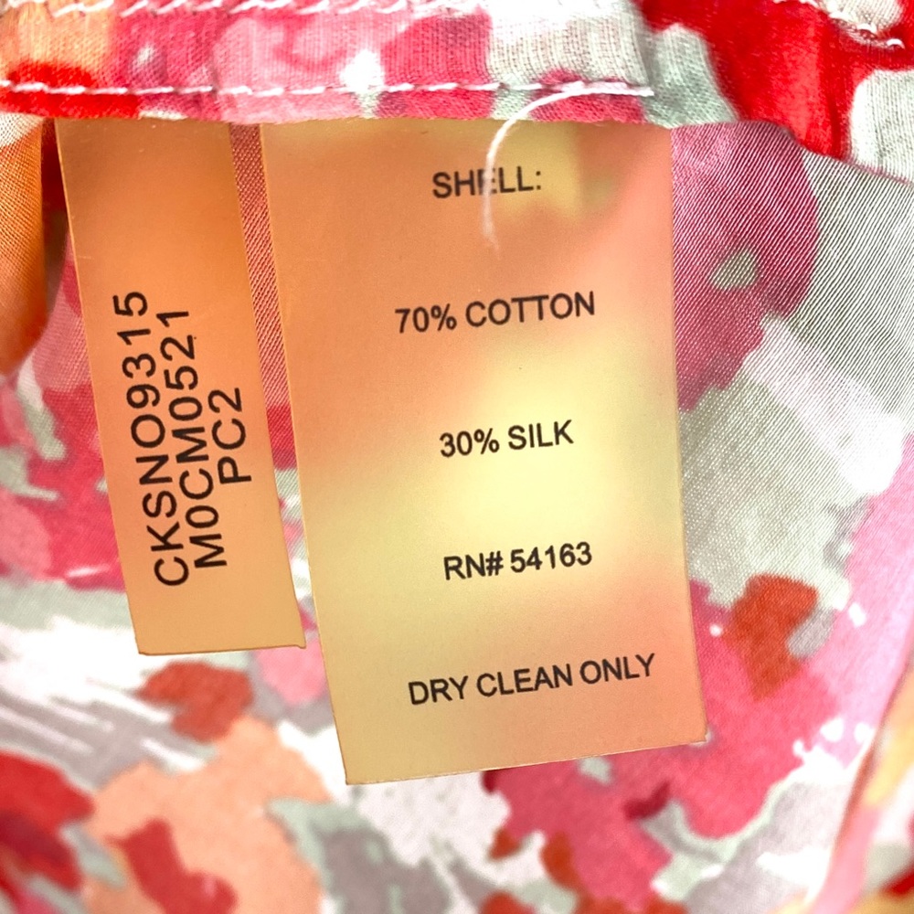 Calvin Klein Floral Silk Blend Blouse - Picture 5 of 5